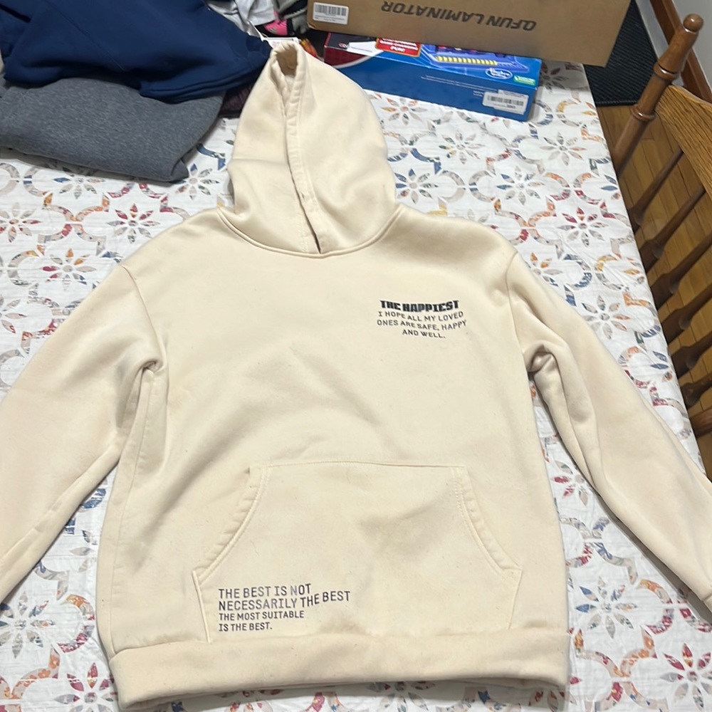 Cream Graphic Sweat Shirt